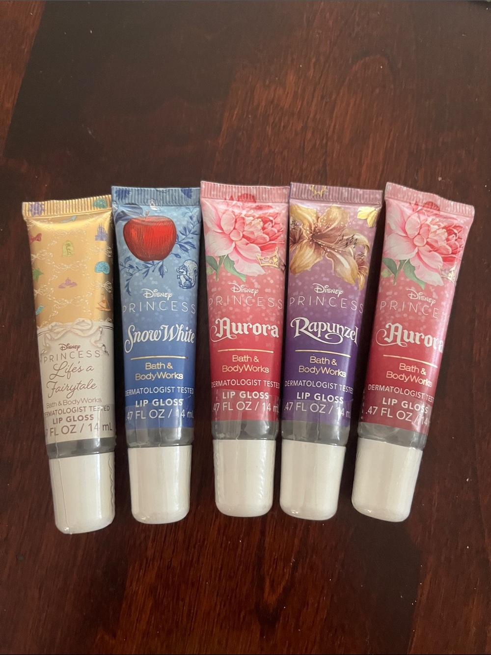Bath & Body Works Disney Princess Lip Gloss Set – Pink, Purple, Blue, Gold